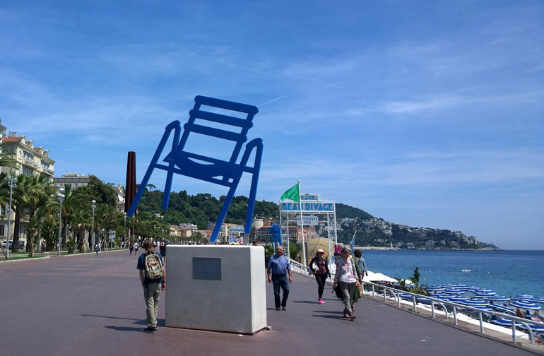 Beach chair in Nice France