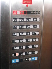 A modern elevator has buttons to allow passengers to select the desired floor.