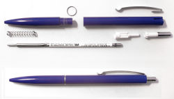 Ballpoint pen, disassembled (top) and complete (bottom)