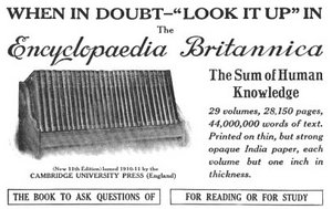 1913 advertisement for Encyclopædia Britannica.