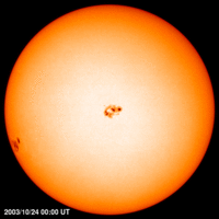 The dark areas are sunspots
