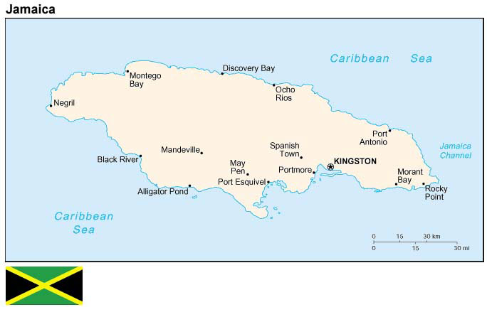 Map Jamaica