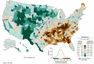 Cancer death rates in the .