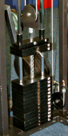 The weight stack from a Cable machine.