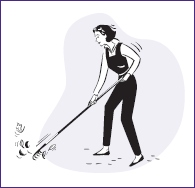 Image of woman raking