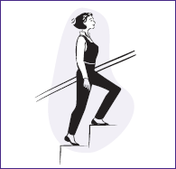 Image of woman climbing stairs