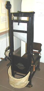 Guillotine as used in Baden, Germany (reconstruction, museum at Bruchsal)