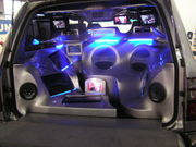a powerful after-market audio system installation in a Toyota.