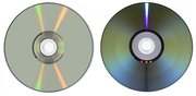 Two DVDs with different bottom sides.