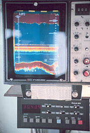 Cabin display of a fishfinder sonar