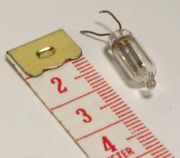 A small neon lamp  (NE-2 type), with centimeter scale