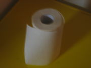 A roll of paper towels.