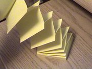 A number of Post-it notes still glued together