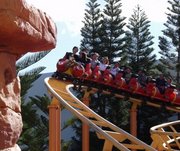 A roller coaster at Movie World, Australia
