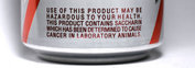 Saccharin warning on a diet soda can.