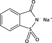 The chemical structure of saccharin.