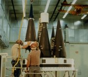 A missile (such as the ) can hold multiple nuclear warheads on one missile bus.