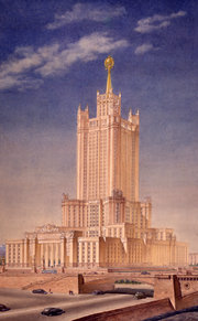 Plans of the unbuilt 8th Stalinist skyscraper in Moscow.