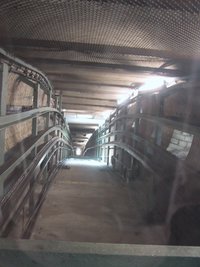 View up the shaft of the elevator at the new city hall, Hannover, Germany.