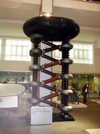 One of the early particle accelerators responsible for development of the atomic bomb. Built in 1937 by Philips of Eindhoven it currently resides in the National Science Museum in London, England.