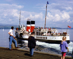 PS Waverley leaving Dunoon on the Firth of Clyde.