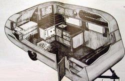 "House trailer" of 1940s: the emphasis was on mobility.