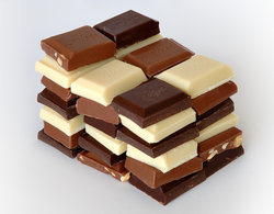 Chocolate comes in dark, light, and white varieties with cocoa contributing the brown coloration.