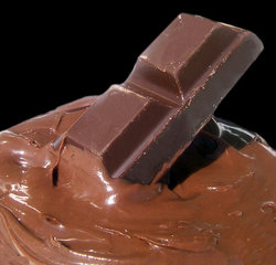 Chocolate melts at mouth temperature.