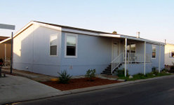 A modern double-wide mobile home
