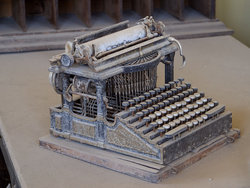 This Smith Premier typewriter, purchased around the end of the 19th century, was found abandoned in the Bodie ghost town.