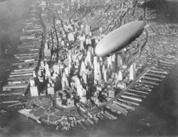The USS Akron over circa 1932