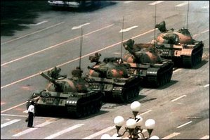 Chinese Type 59 tanks approaching Beijing's Tiananmen Square during the 1989 protestsJeff Widener (The Associated Press)