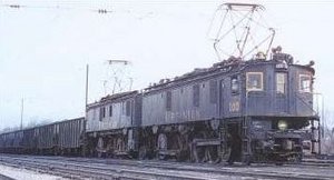  in West Virginia and Virginia electrified a 134-mile stretch through rugged mountainous territory. Electric locomotive 100 was built by ALCO-Westinghouse in . Photo courtesy of Virginian Railway Enthusiasts Group on Yahoo