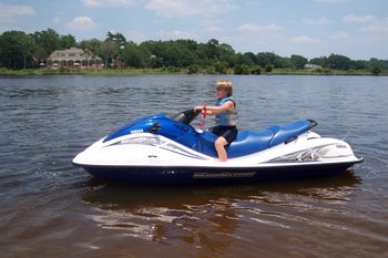 Some personal watercraft carry as many as four passengers, contain up to 215 hp (160 kW) engines, reach speeds of up to 70 miles per hour (113 kilometers per hour), carry 25 U.S. gallons (95 liters) of fuel, and feature amenities such as sun pads and extra padded cruising seats.
