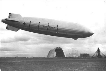 U.S. Navy Zeppelin over Moffett Field in