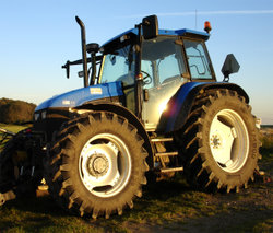 A modern farm tractor.