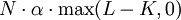  N\cdot\alpha\cdot\max(L-K,0)