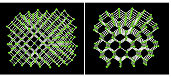 diamond molecule shown in two views