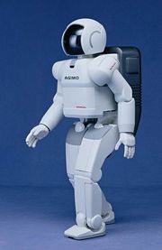 ASIMO, a humanoid robot manufactured by Honda.