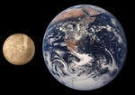 Comparison of the size of Mercury to the Earth