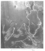 Channels on the surface of Venus, looking like river channels on Earth