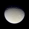 Tethys imaged by the Cassini spacecraft.