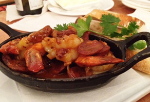 garlic shrimp with chorizo