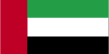 Flag of United Arab Emirates is three equal horizontal bands of green at top, white, and black with a wider vertical red band on the hoist side.